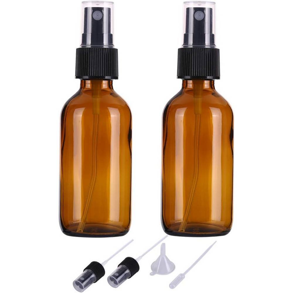 alifeia 60ml braunglas spruhflasche fur atherische ole 2 stucke ALIFEIA Botella de Spray de Vidrio Marrón de 60 ml para Aceites Esenciales (2 Piezas) Botella pequeña, reutilizable, de viaje, de vidrio con un rocío de niebla fina.