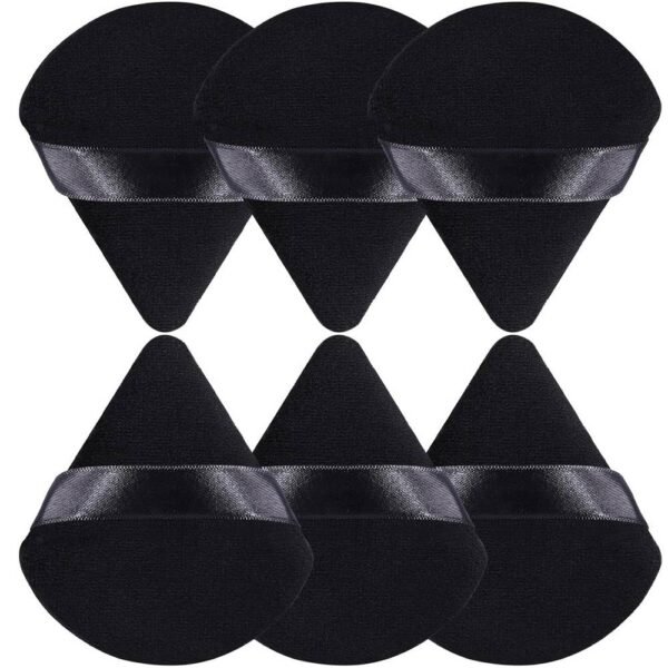 BEAKEY Triangle Makeup Powder Puff (6 Pack Black) is velvety, soft, gives a pleasant feeling of smoothness, suitable for loose powder and liquid cosmetics.