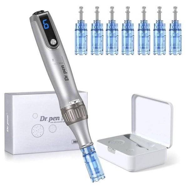 Bestauty Dr. pen Ultima M8S professional electric microneedling pen adjustable 0-2.5mm; 7 Dr pen M8S cartridges safe, effective, economical and non-invasive treatment, extremely high absorption of skin care products, thickens the dermis without damaging it, for all skin types.