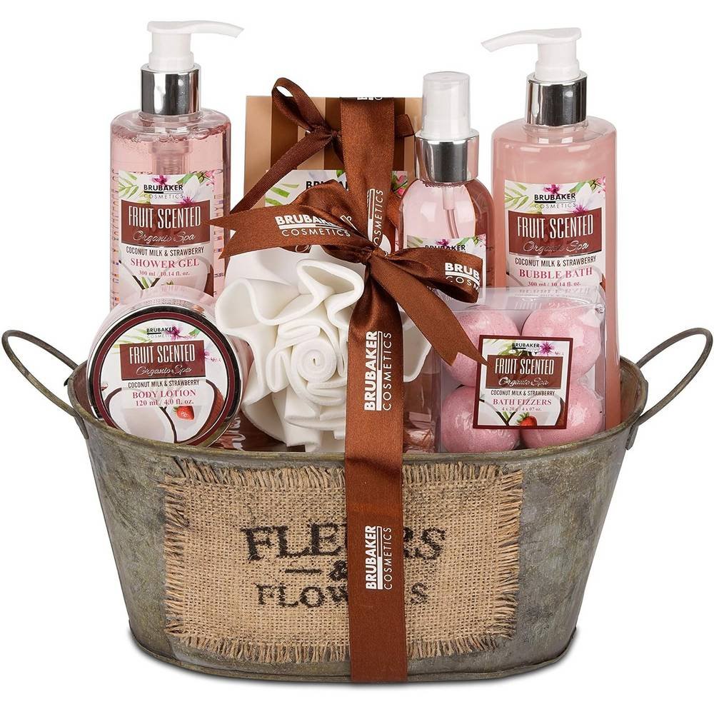 brubaker cosmetics bath and shower set Set de Baño y Ducha Brubaker Cosmetics Fragancia Coco y Fresa 10 Piezas Su fórmula especial nutre intensamente la piel y le proporciona una hidratación calmante.