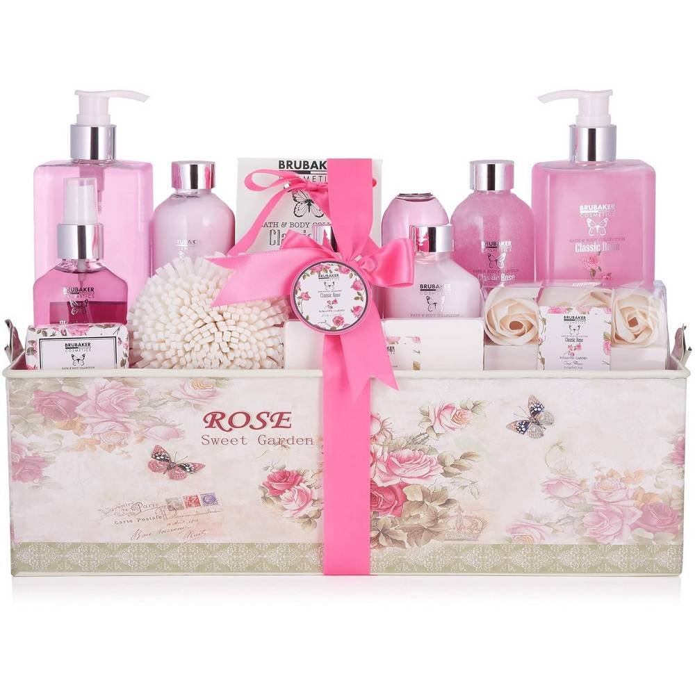 brubaker cosmetics set rose fragrance 17 piece BRUBAKER Cosmetics Bath and Shower Set Rose Fragrance 17 Piece contiene extractos naturales e ingredientes hidratantes, la fórmula especial nutre intensamente la piel, la suaviza y proporciona una hidratación calmante.
