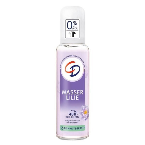 CD Water Lily 75 ml offre 24 heures de protection efficace contre la transpiration et nourrit la peau, procurant au corps une sensation de fraîcheur, de sécurité et de soin, sans laisser de traces blanches sur les vêtements.