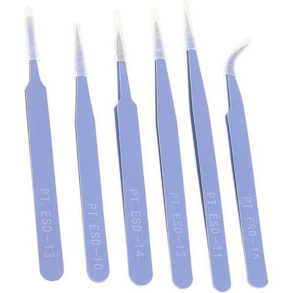 CPRNQY 6 Tweezers Pointed;Eyelash Tweezers (Purple) curved and straight stainless steel, provides a secure and precise grip and reduces fatigue when working.