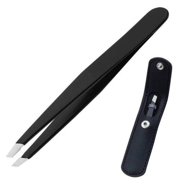 GeekerChip Tweezers for Eyebrows Black made of stainless steel, easy and precise removal, the highest level of comfort, safety and long-lasting functionality in an attractive design.