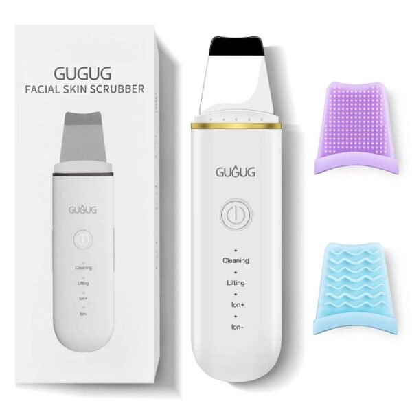 GUGUG Skin Scrubber Ultrasound Ultrasound device for the face is a blackhead remover with 4 modes, cleanses pores, removes excess sebum, exfoliates.