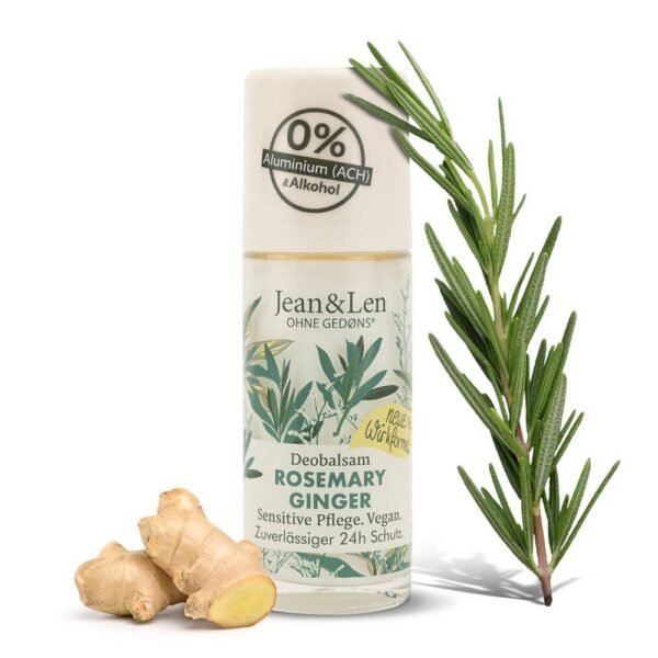 Jean & Len Rosemary & Ginger 50 ml up to 24 hours of deodorant protection and long-lasting feeling of freshness, for sensitive skin care, without aluminum salts and alcohol.
