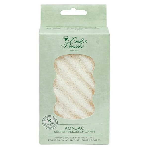 Konjac Lenn & Levia Body Care Sponge White 100% natural fiber, suitable for normal and sensitive skin, gently dissolves dead skin cells, helps the skin get rid of impurities and provides gentle exfoliation.