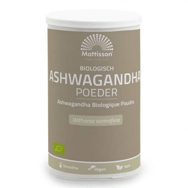 Para la ansiedad-MATTISSON Biologisch Ashwagandha Poeder 200 g, tensión nerviosa-MATTISSON Biologisch Ashwagandha Poeder 200 g ,Para relajarse-MATTISSON Biologisch Ashwagandha Poeder 200 g,Para un sueño tranquilo-MATTISSON Biologisch Ashwagandha Poeder 200 g
