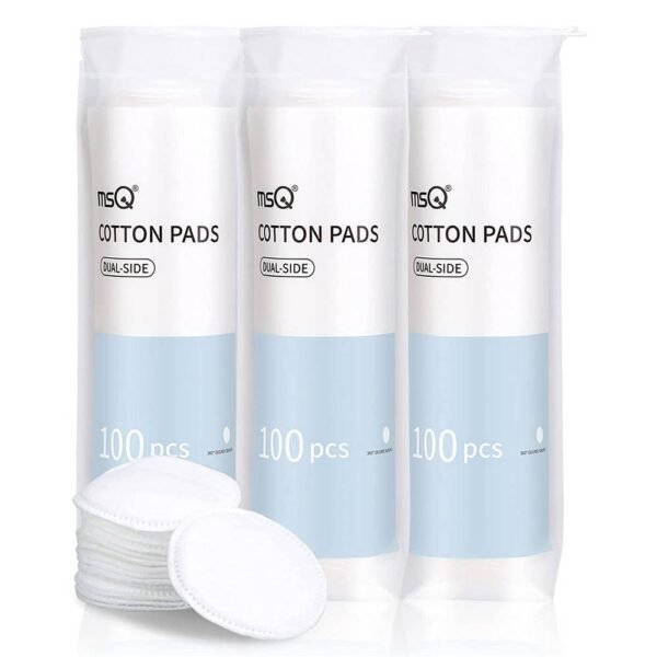 MSQ 100% Pure Cotton Pads 300pcs natural, antihypertensive, hypoallergenic, for effective and Comfortable makeup.