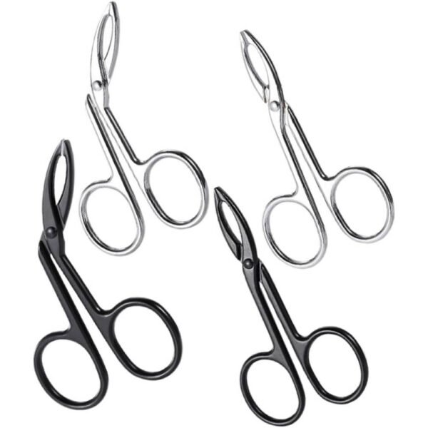 PATKAW 4 eyebrow tweezers made of stainless steel, have curved and straight tips, incredibly versatile and practical.