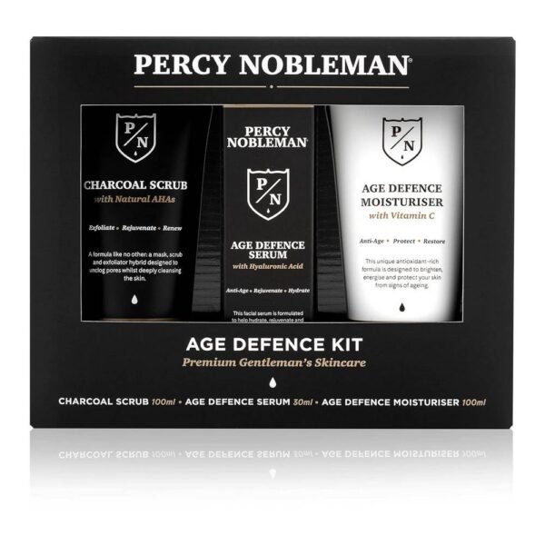Percy Nobleman Age Defense Kit revitalizes, invigorates and improves complexion, nourishes and softens, protects skin from daily stress and signs of aging.