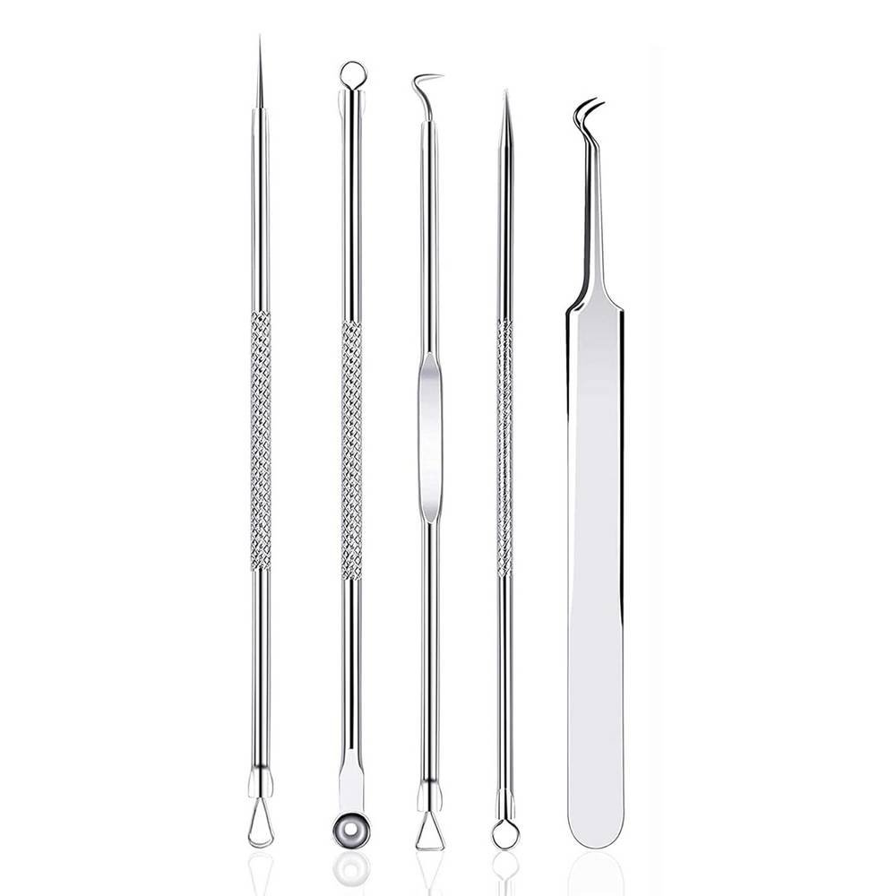 rnitle blackhead remover comedone squeezer set Rnitle Blackhead Remover Comedone Squeezer Set elimina eficazmente puntos negros, puntos blancos, granos y comedones cerrados, para pieles sensibles, fácil de limpiar y desinfectar.