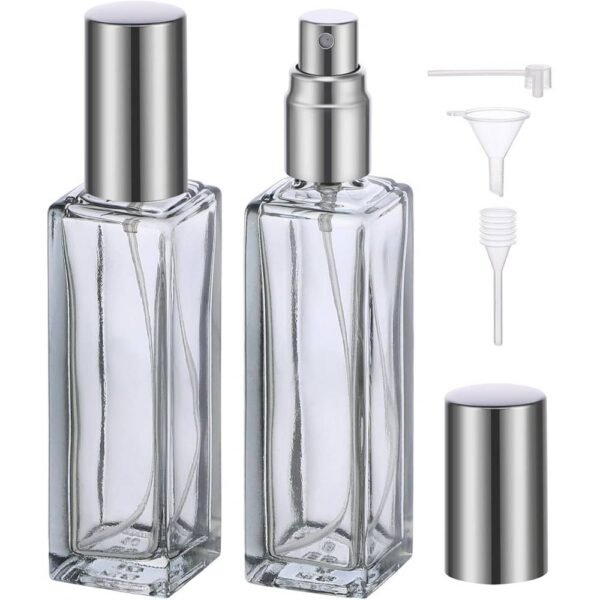 Segbeauty Perfume Bottle 2 Pieces 20ml (Smoke Grey) refillable, sealed glass perfume atomizer creates an ultra-fine water mist.