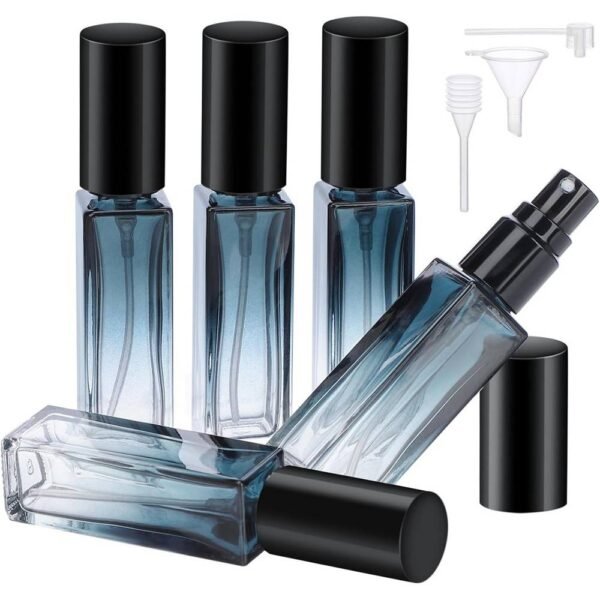 Segbeauty Perfume Atomizer Refillable 10ml 5 Pieces Glass Perfume Bottle with Funnel Dropper,High quality materials,Fine perfume spray,Portable and practical,Leakproof,Easy to fill.