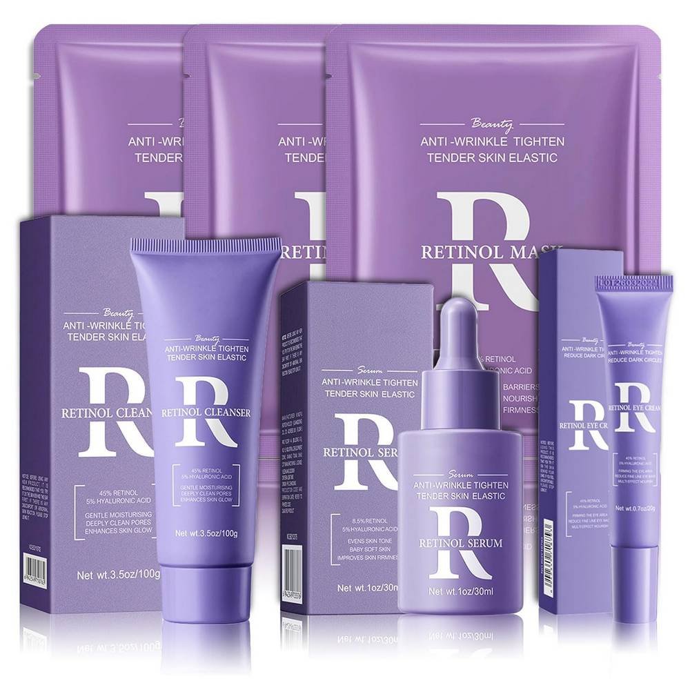 shefave retinol gesichtspflege set damen anti aging Shefave Retinol Facial Care Set Women Anti-Aging reduce las líneas finas, las arrugas y las manchas de la edad, estimula la producción de colágeno, nutre y reafirma la piel y proporciona una hidratación intensa, dejando la piel hidratada y radiante durante todo el día.
