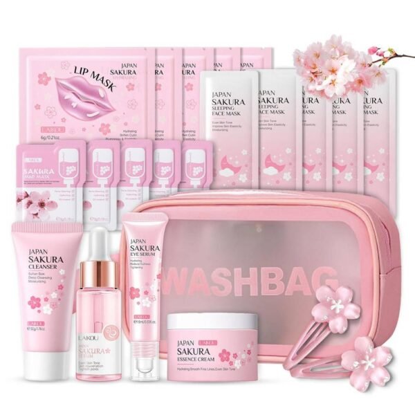 Shefave Sakura Beauty Gift Sets 9-Piece идеально подходит для подростков и молодых женщин, комплексный уход для сияющей кожи, увлажняет, разглаживает и придает ей здоровое сияние.