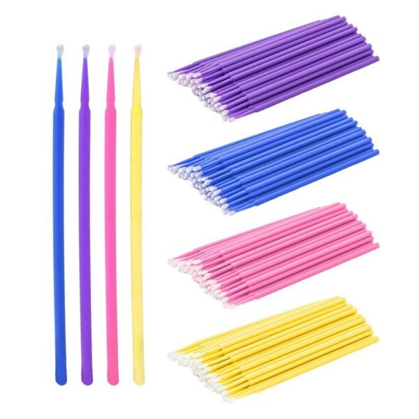 Surplex 400 cotton swabs; head bendable ultra-fine microbrush (purple+blue+pink+yellow) made of microfiber, the tip allows you to bend the rods of the microbrush at any angle to clean small areas or hard-to-reach places.