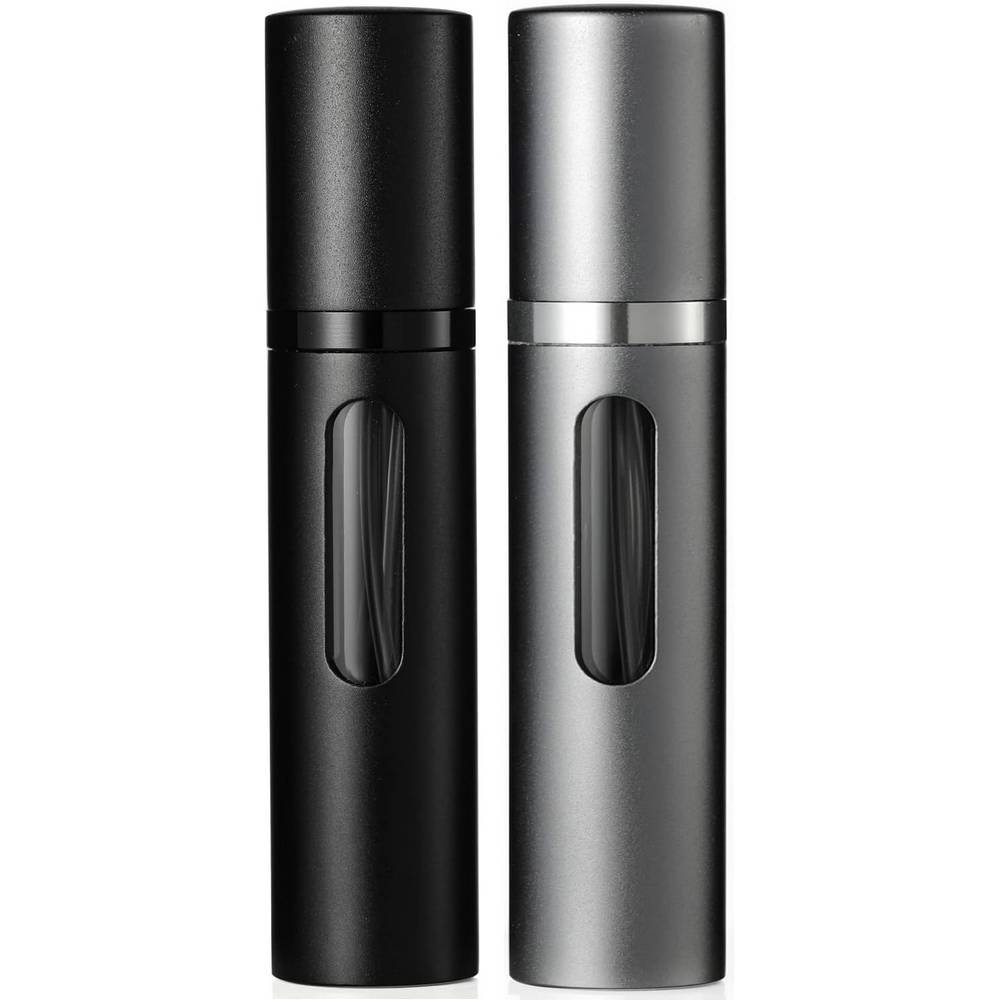 travelofo parfumzerstauber nachfullbar 8ml schwarz and grau Travelofo Perfume Atomizer Refillable 8ml (Black & Gray) mini portable bottle with window, modern and elegant design, floor pump directly.