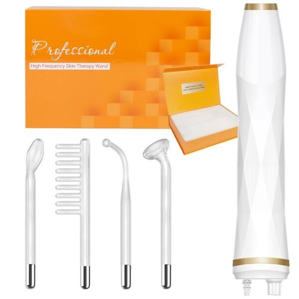 TUMAKOU High Frequency Device Facial Massager for Acne Treatment reduces wrinkles, rejuvenates and tightens skin, tightens pores, reduces blemishes, reduces acne, scars, bags under the eyes, and improves hair growth.