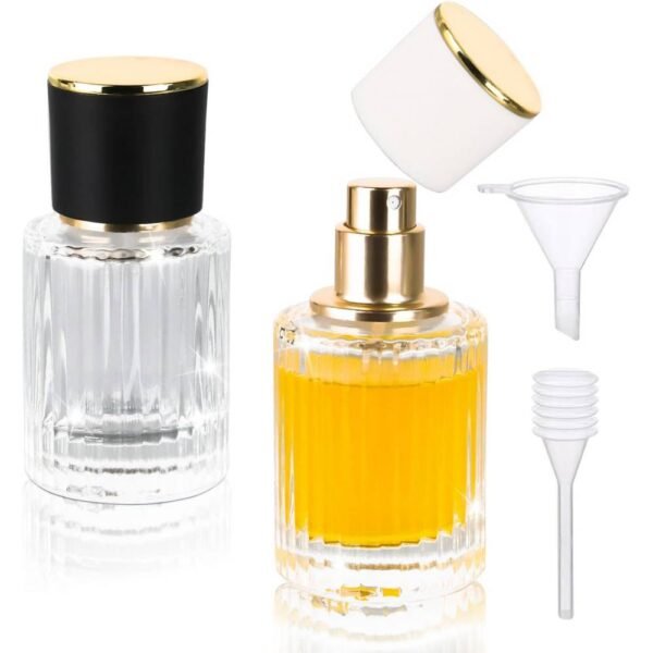 TYFYH 2 pieces perfume atomizer refillable 30ml crystal glass fine spray, exquisite and elegant design, easy to use.