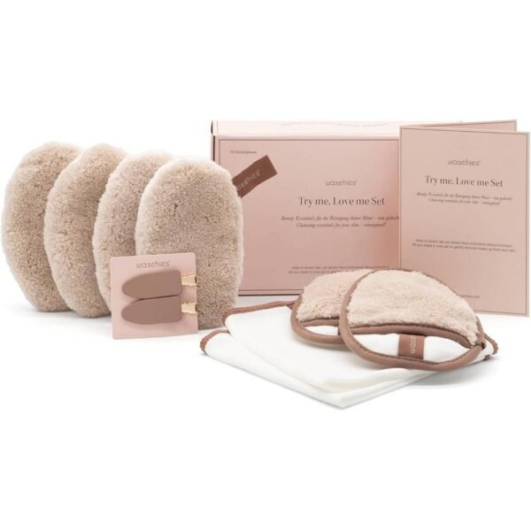 waschies Sustainable Getting to Know Gift Set "Try me, Love Me" 10 — идеальное решение для нежного и устойчивого ухода за кожей, специальная смесь вискозных микроволокон позволяет эффективно очищать кожу одной водой, не раздражая ее, и обеспечивает бережное высушивание.