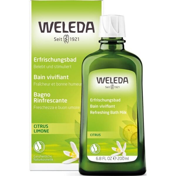 WELEDA Organic Citrus Refreshing Bath 200 ml refreshes and relaxes the body and mind with citrus essential oils, stimulates and spreads a joyful mood.