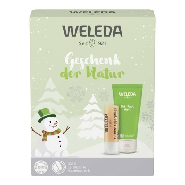 Набор Weleda Care Set Gift of Nature Skinfood Light Everon (1) В набор входит быстро впитывающийся увлажняющий крем и нежный бальзам для губ, увлажняет и питает, делая кожу и губы мягкими и гладкими.