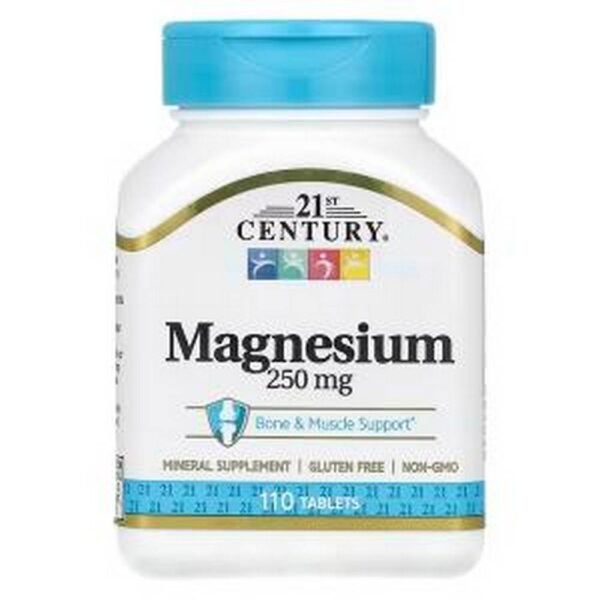 Muscle Cramps: 21st Century, Magnesium, 250 mg, 110