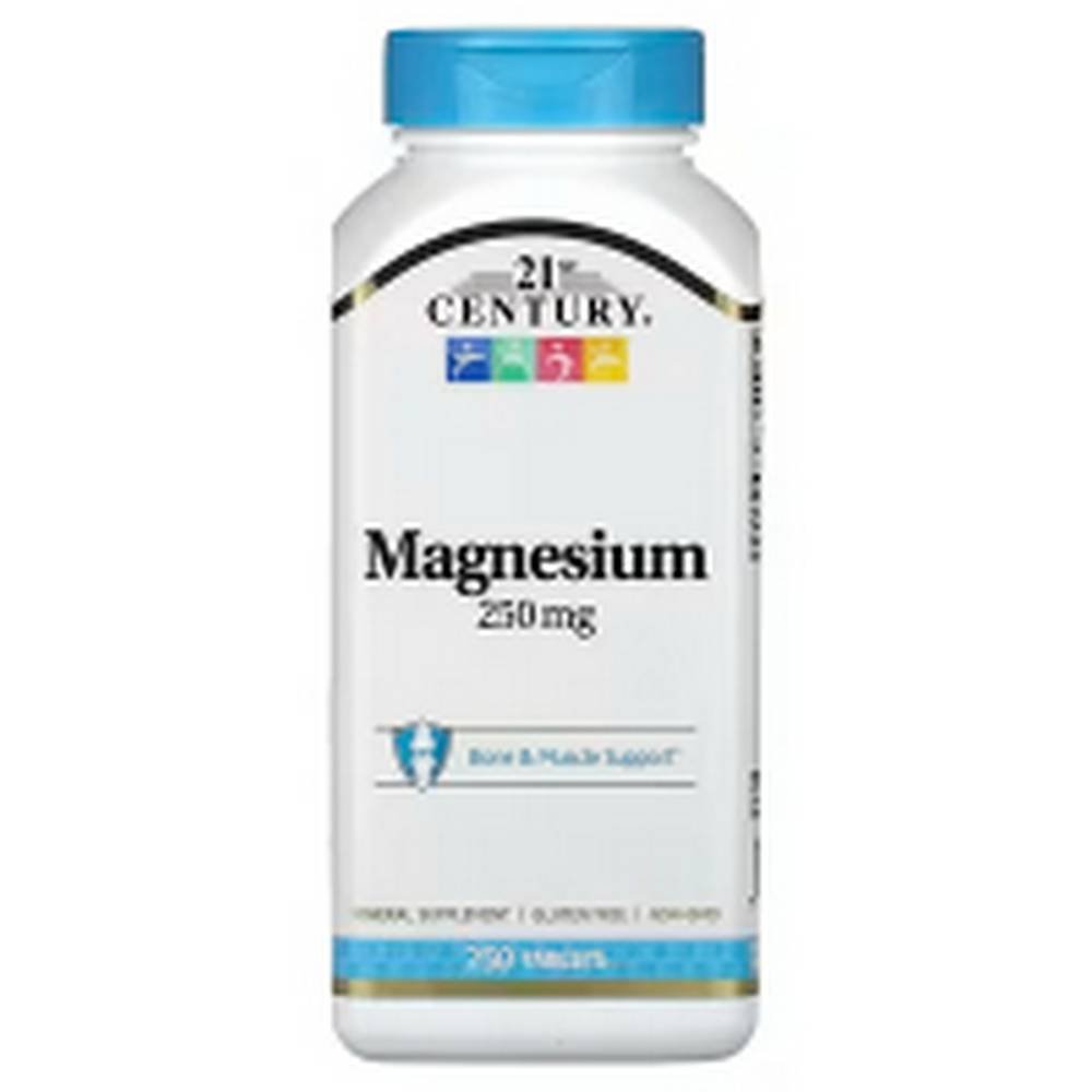 21st century magnesium 250 mg 250 21st century magnesio 250 mg 250 Deficiencia de magnesio -21st Century, Magnesium, 250 mg,
