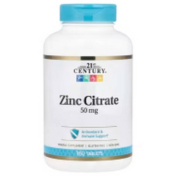 Soutien du système immunitaire-21st Century, Zinc Citrate, 50 mg,