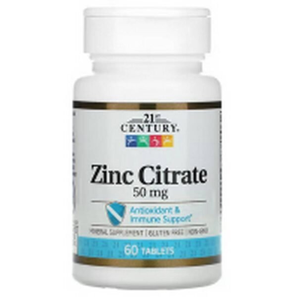 Soutien du système immunitaire-21st Century, Zinc Citrate, 50 mg,