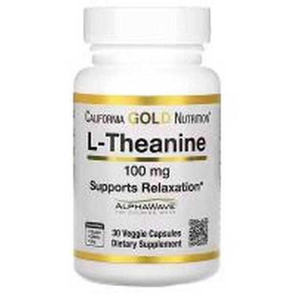 Снижение стресса -California Gold Nutrition L-Theanine 100 mg,