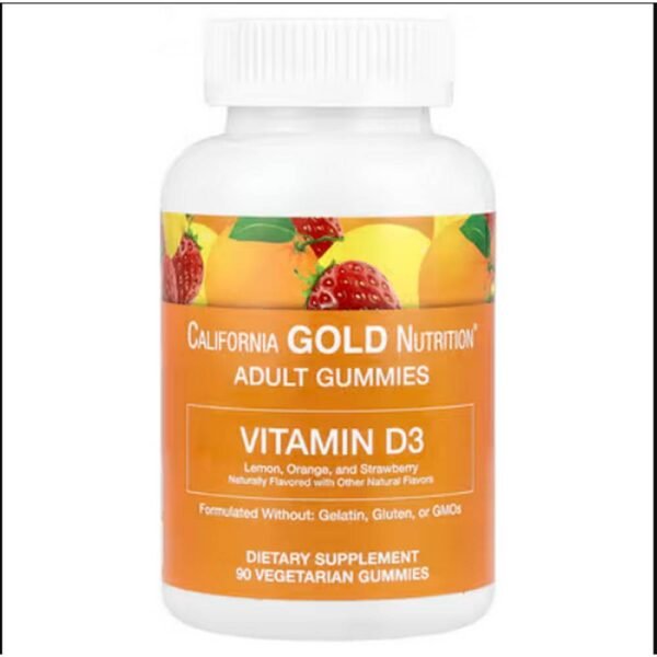 Bone and Teeth Health -California Gold Nutrition, Vitamin D3 Gummies, Lemon, Orange, and Strawberry, 2,000 IU,