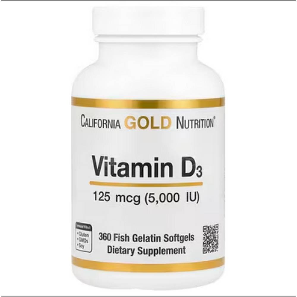 california gold nutritiond3 125 mcg 5000 iu 360 Здоровье костей и зубов -California Gold Nutrition,D3, 125 mcg 5,000 IU,