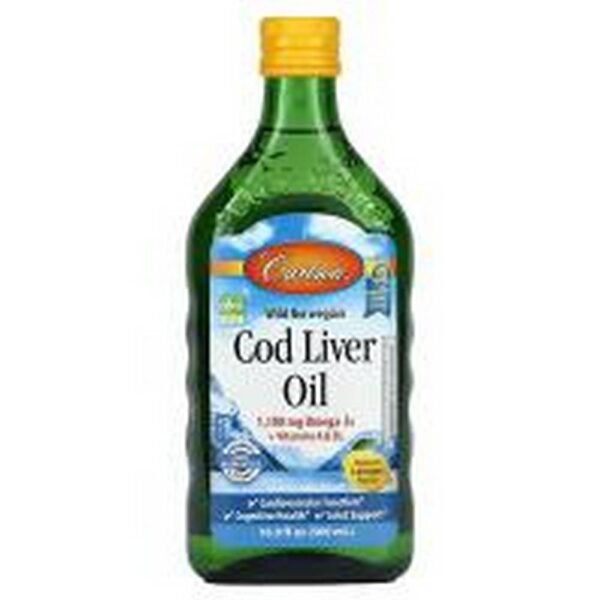 Cardiovascular support - Carlson Wild Norwegia Cod Liver Oil Natural Lemon ,