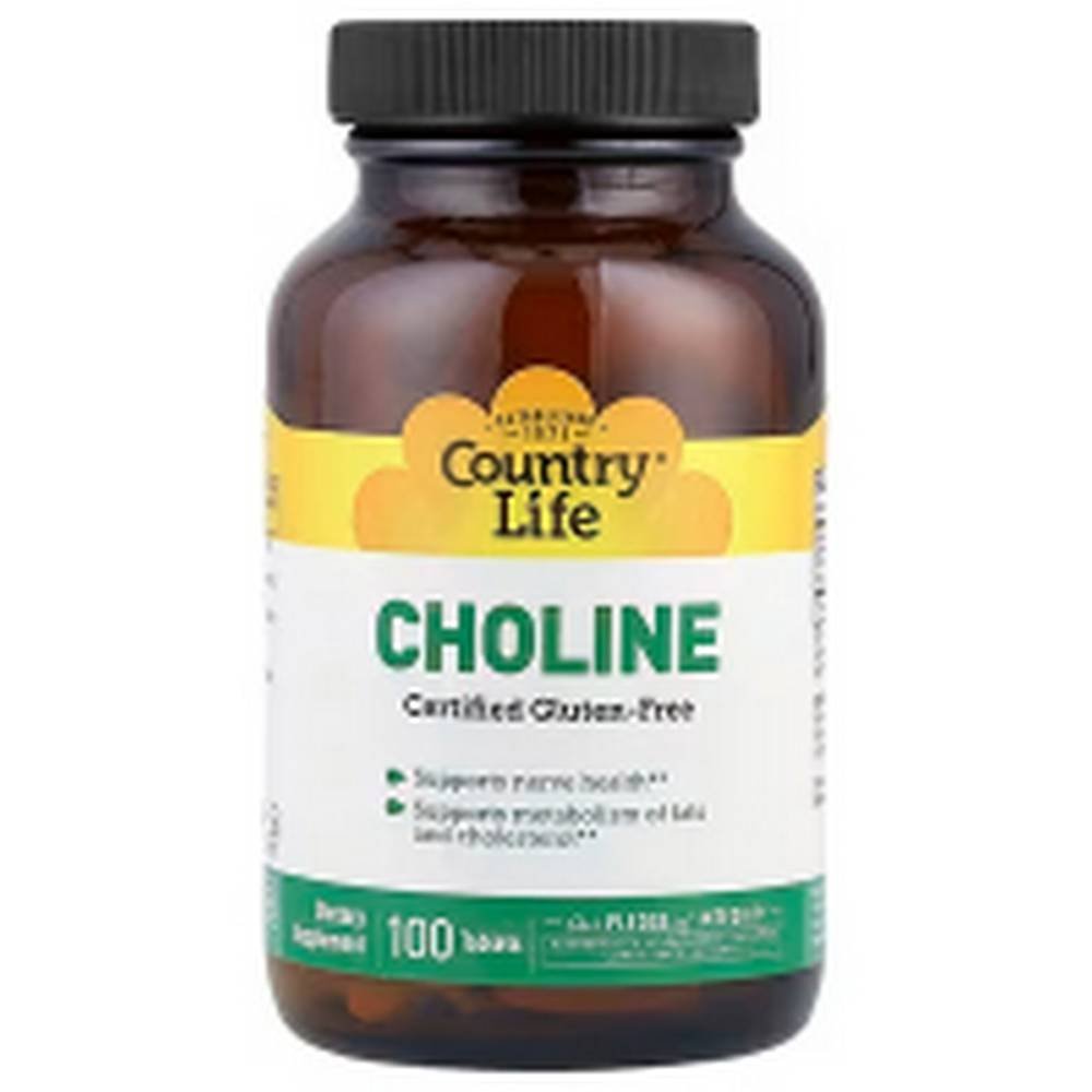 country life choline 266 mg 100 country life colina 266 mg 100 Brain Health - Country Life, Choline, 266 mg,