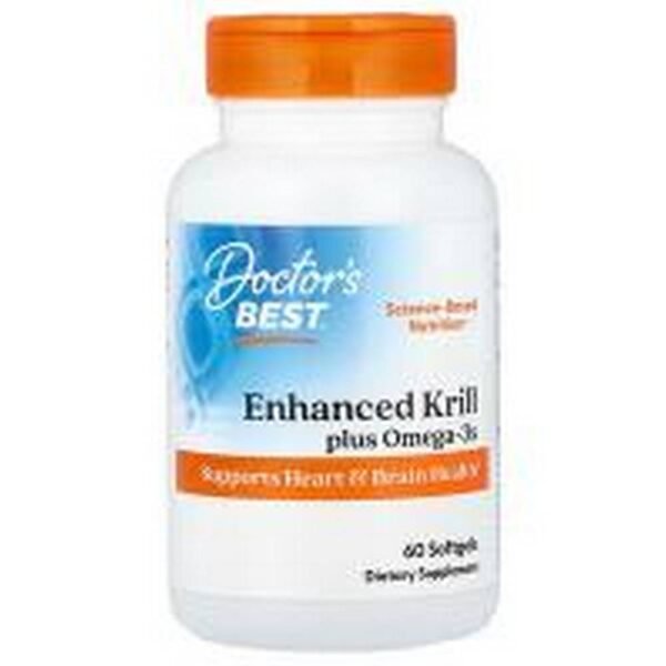 Поддержка сердечно-Doctor's Best Enhanced Krill Plus Omega3s ,