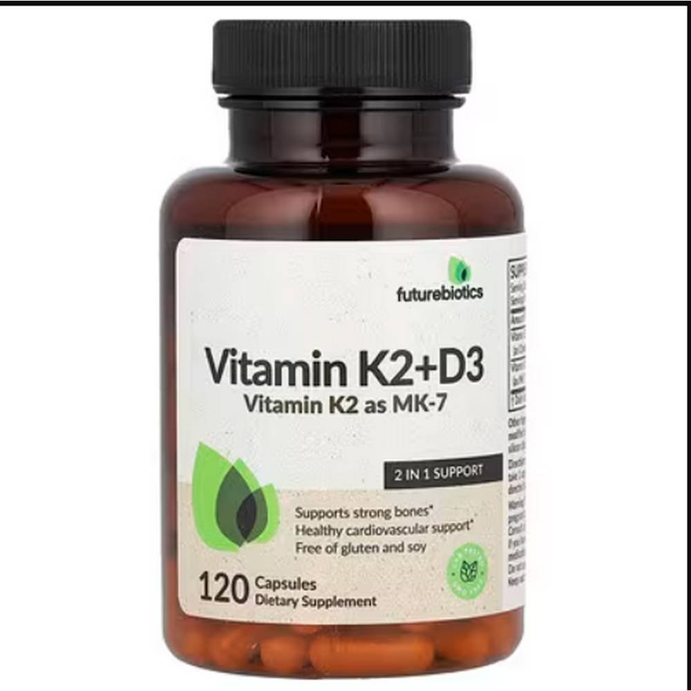 futurebiotics vitamin k2 d3 120 Здоровье костей и зубов -Futurebiotics, Vitamin K2 + D3,