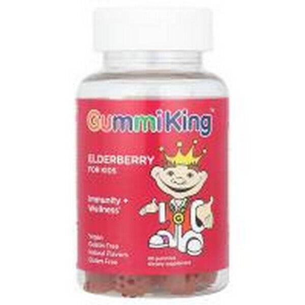 Immune System Support -GummiKing Elderberry for Kids, Immunity + Wellness, Lemon Raspberry,