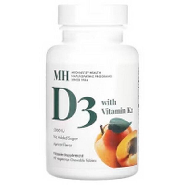 Apoyo al sistema inmunológico-Michael's Naturopathic, D3 with Vitamin K2, Apricot,