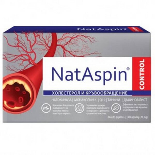 Cholesterol level support - NATASPIN CONTROL For good cholesterol and blood circulation caps.,
