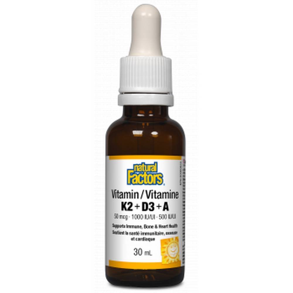 natural factors vitamin k2 a d3 for maintaining vision skin bones and teeth drops 30m Apoyo a la visión - NATURAL FACTORS VITAMIN K2 + A + D3 For maintaining vision, skin, bones and teeth drops,