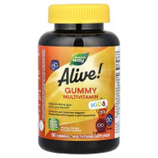 Immune Support-Nature's Way, Alive! Kids, Gummy Multivitamin, Cherry, Orange & Grape ,