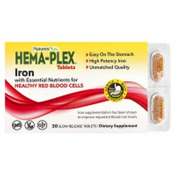 Dosificación de formas -NaturesPlus, Hema-Plex, Iron,