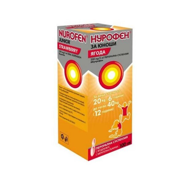 Relieves Fever - Nurofen Syrup for Teenagers, Strawberry, 100ml,