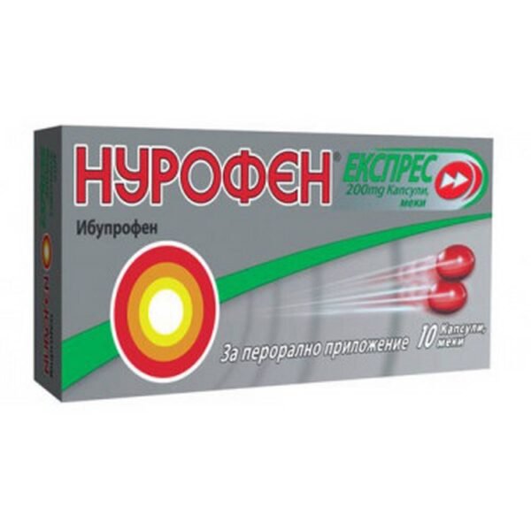 Fiebre alta - Reckitt Benckiser NUROFEN EXPRESS for high fever and pain capsules 200mg,