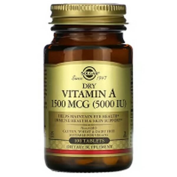 Immune Support -Solgar, Dry Vitamin A, 1,500 mcg (5,000 IU),