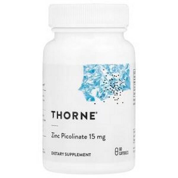 Deficiencia de zinc: Thorne, Picolinato de zinc, 15 mg, 60,_x000D_