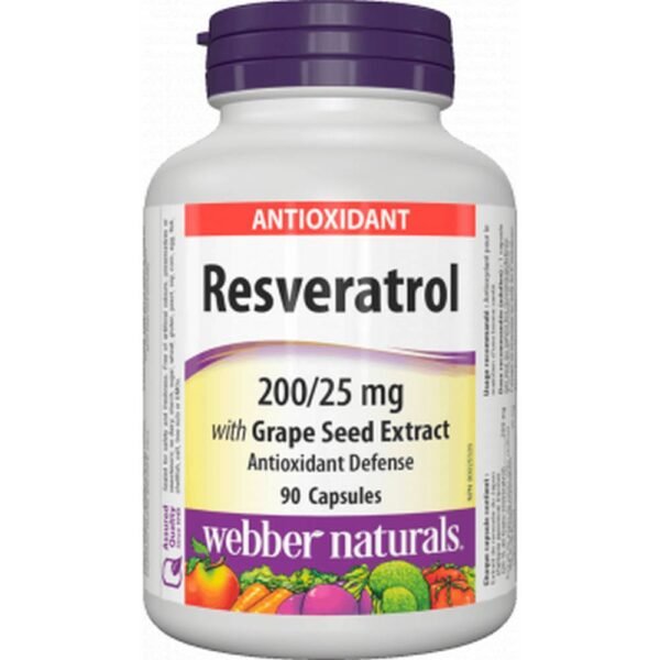 Поддержка антиоксидантной активности - WEBER NATURALS Resveratrol with Grape Seed Caps. 225mg,