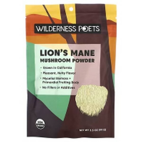 Immune System Support-Wilderness Poets Organic Lion's Mane Mushroom Powder,